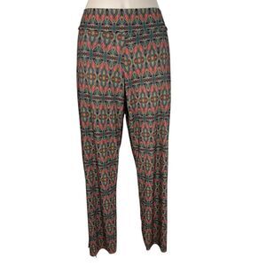 Onzie Hot Yoga Orange Multi Pura Vida Side Split Hem Flowy Pant